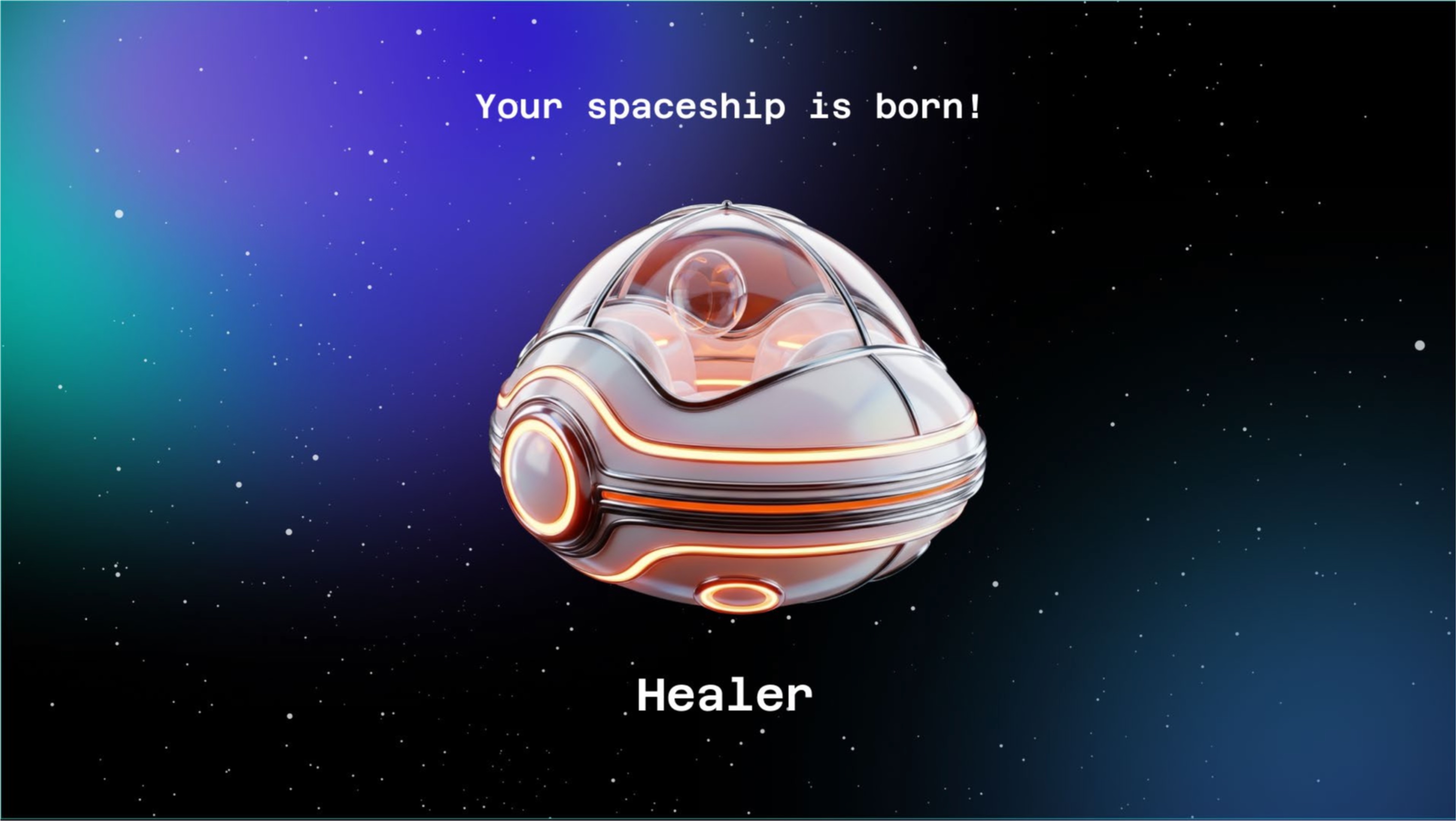 Generated spaceship result shown on the AI kiosk output screen