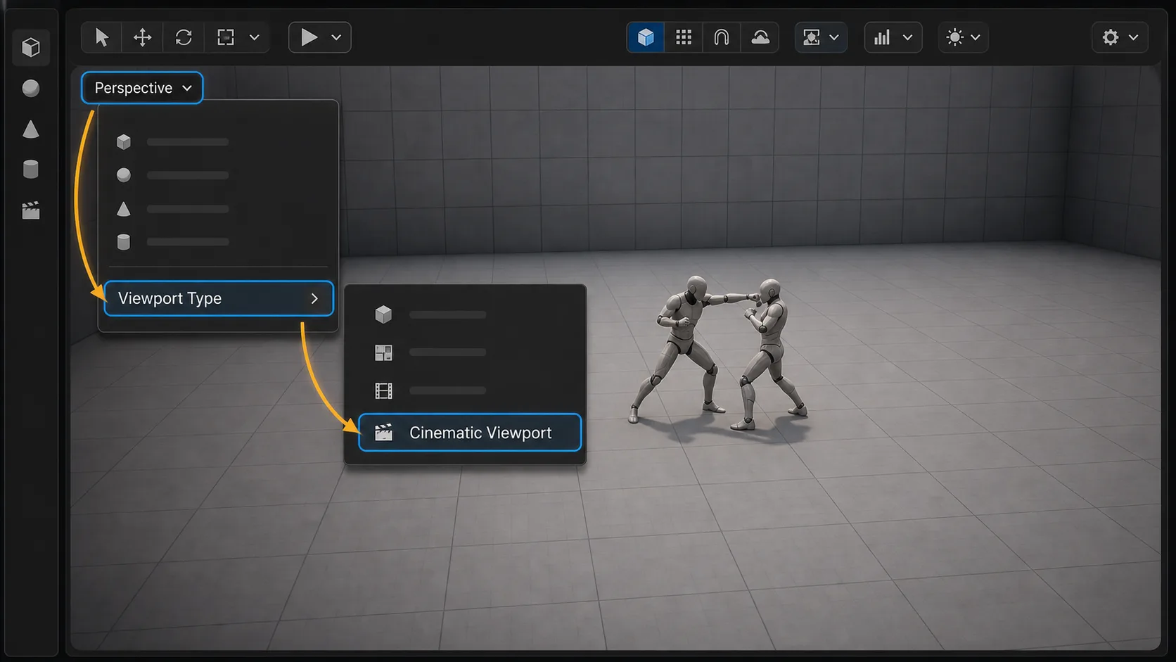 ue cinematic viewport toggle